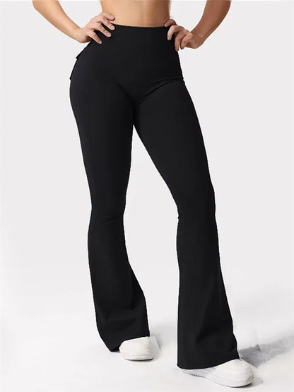 Women s High Waist Yoga Leggings with Pockets Tummy Control Workout Running Pants Stretchy Booty Leggings